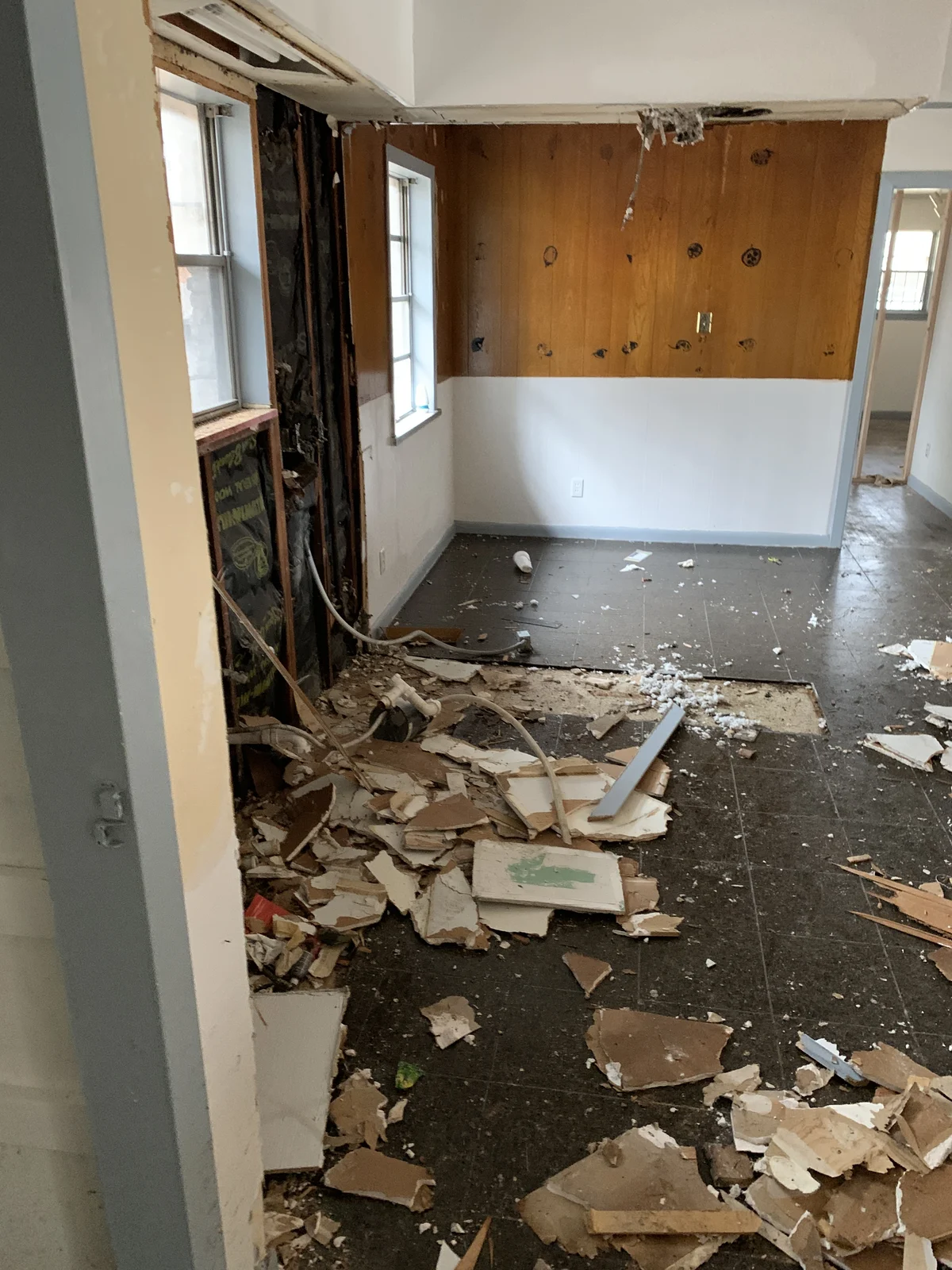 Interior demolition and debris