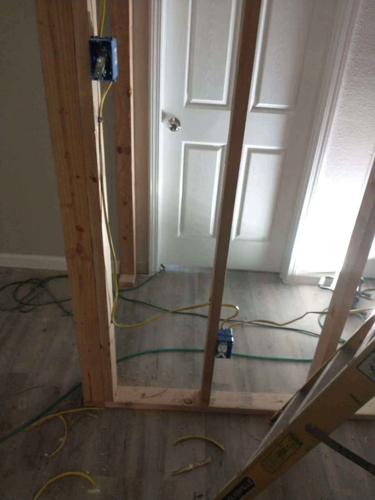 Interior partition in progress