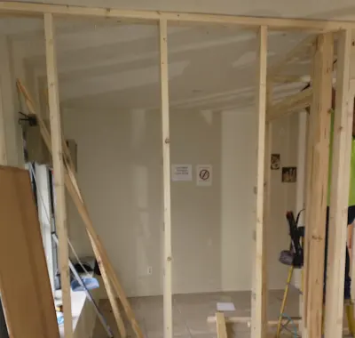 Interior framing during a shared-housing conversion